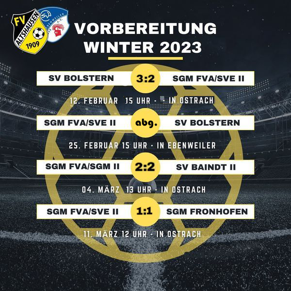Vorbereitung Winter II 2023